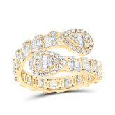 1CTW-DIA NK PEAR SHAPE CUFF RING